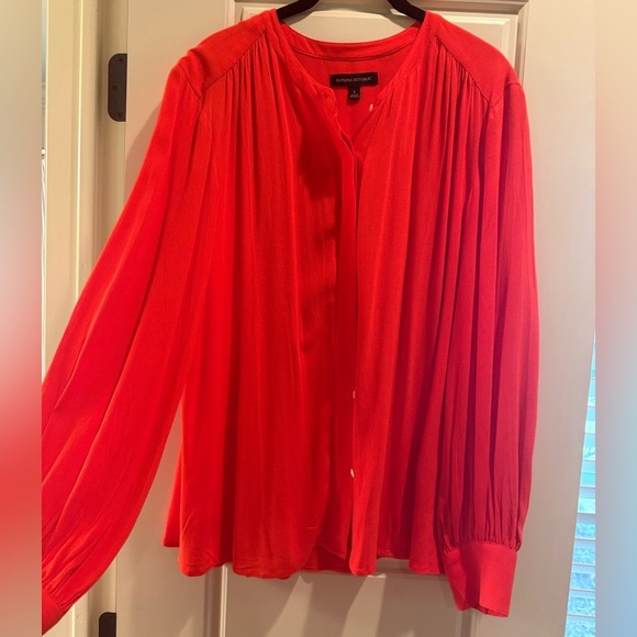 Banana Republic Tops - Banana Republic Women's Hot Red Flowy Blouse like new L